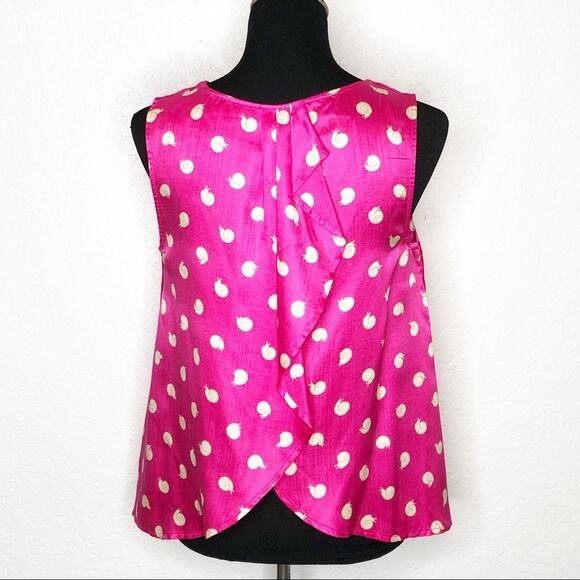 Anthropologie Postmark pink snail print split back silk top size 4 - Picture 13 of 13